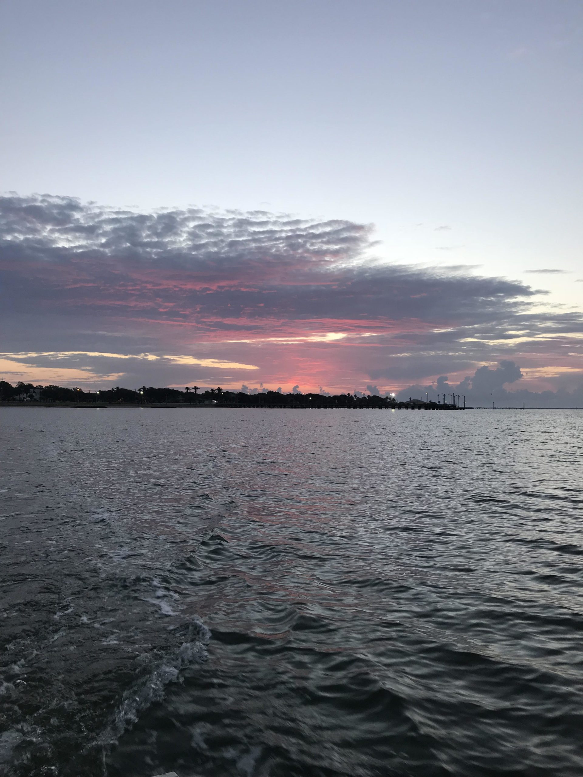 Tres Palacios Bay at sunset